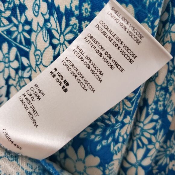 New Free People Bon Voyage Floral Print Woven Midi Dress In Blue Combo Size M - Picture 9 of 9